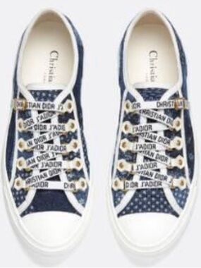 Dior J'Adior Low-Top Navy Blue and White Sneakers
